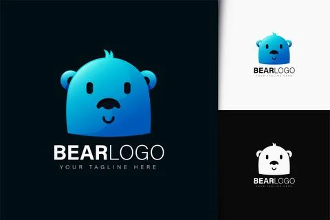 Bear logo design with gradient Stock Illustration