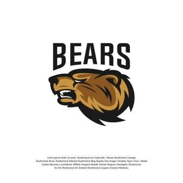 Bear Logo design vector. Modern professional grizzly bear logo for a sport te Stock Illustration