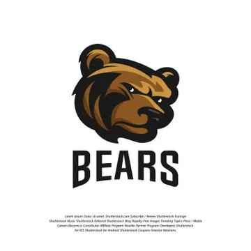 Bear Logo design vector. Modern professional grizzly bear logo for a sport te Stock Illustration