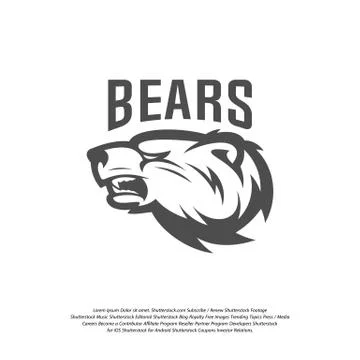 Bear Logo design vector. Modern professional grizzly bear logo for a sport te Stock Illustration