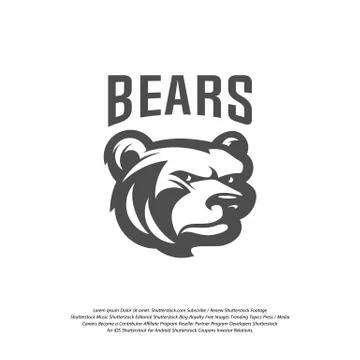Bear Logo design vector. Modern professional grizzly bear logo for a sport te Stock Illustration