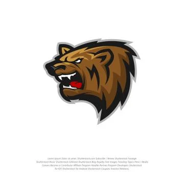 Bear Logo design vector. Modern professional grizzly bear logo for a sport te Stock Illustration