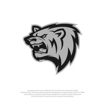 Bear Logo design vector. Modern professional grizzly bear logo for a sport te Stock Illustration