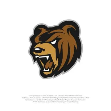 Bear Logo design vector. Modern professional grizzly bear logo for a sport te Stock Illustration