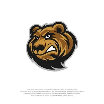 Bear Logo design vector. Modern professional grizzly bear logo for a sport te Stock Illustration