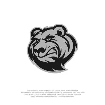 Bear Logo design vector. Modern professional grizzly bear logo for a sport te Stock Illustration
