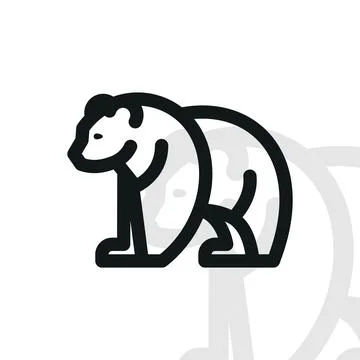 Bear logo on isolated background Illustrazione stock
