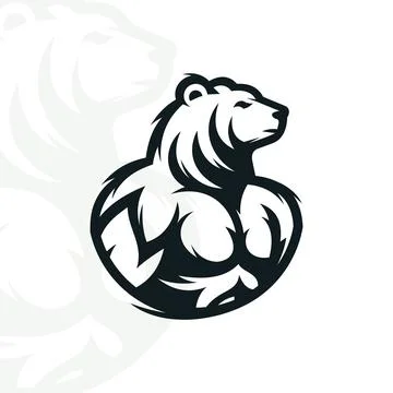 Bear logo on isolated background Illustrazione stock