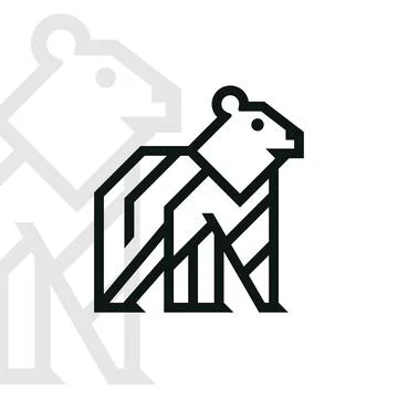 Bear logo on isolated background Stock Illustration