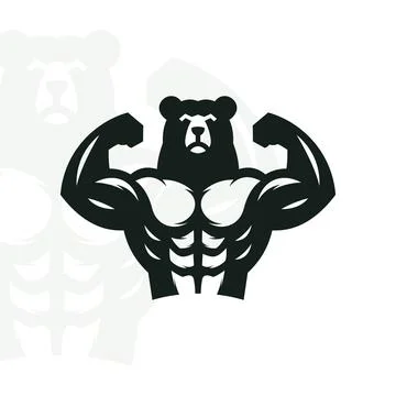 Bear logo on isolated background Illustrazione stock