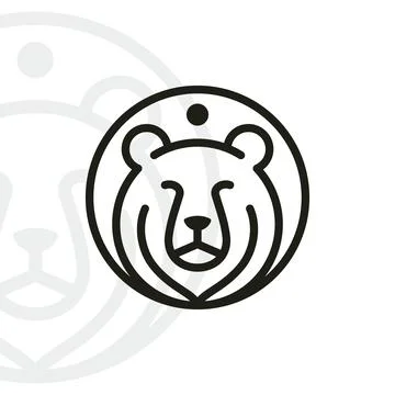Bear logo on isolated background 스톡 일러스트