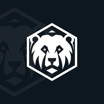 Bear logo on isolated background Illustrazione stock