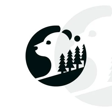 Bear logo on isolated background Stock Illustration