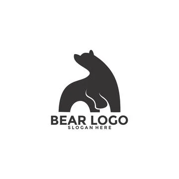 Bear logo vector icon illustration, Bear logo template Illustrazione stock