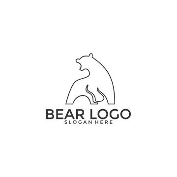 Bear logo vector icon illustration, Bear Line logo template Stock-Illustration