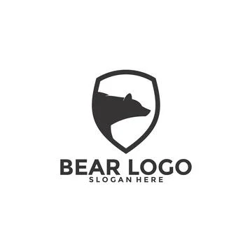 Bear logo vector icon illustration, Bear logo template 스톡 일러스트