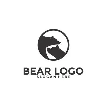 Bear logo vector icon illustration, Bear logo template Stock Illustration