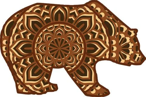 Bear mandala Stock Illustration
