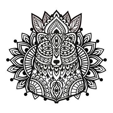 Bear mandala ornament. Vector illustration Stock-Illustration