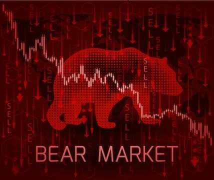 Bear Market concept. Illustrazione stock