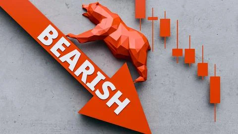 Bear Market Crash Signals Sharp Stock Selloff. 3d render Stock Illustration