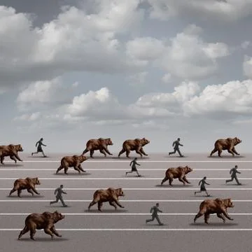 Bear Market Run Иллюстрация