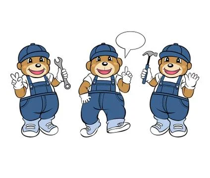 Bear Mechanic Mascot Stock Illustration