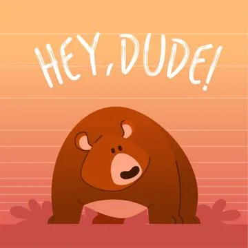 Bear- modern vector phrase flat illustration. Stock Illustration