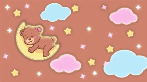 Bear, Moon, Lullaby, Star,Background, Sleep, Relaxation Stock Footage 244875460
