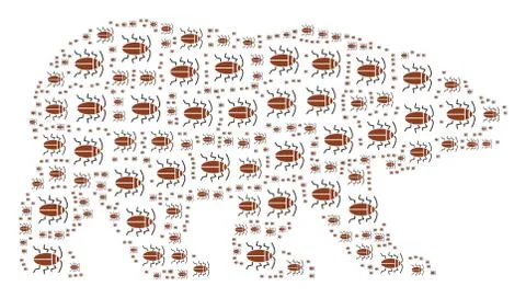 Bear Mosaic of Cockroach Icons Illustrazione stock