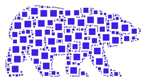 Bear Mosaic of Filled Square Items Illustrazione stock