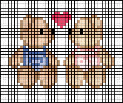 Bear mosaic tile pattern. Vector illustration of a pair of bears. Stock Illustration