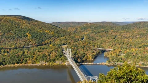 Bear Mountain Bridge New York Timelapse 4K Stock Footage 204789971