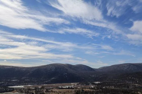 Bear Mountain, NY at winter time. Scenic overlook of bear mountain and Hudson Stock Photos