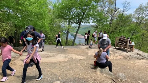 Bear Mountain State Park During Coronavirus Pandemic 4k 60fps Stock Footage 130934769