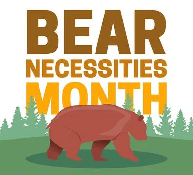 Bear necessities month for bear conservation Stock Illustration