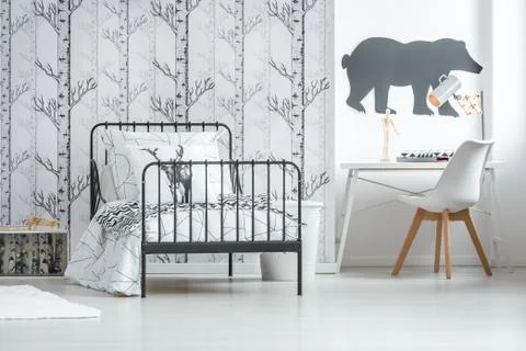 Bear painted on the wall Stock Photos