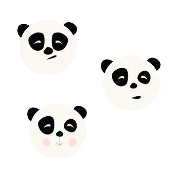 Bear Panda vector icon, vector illustration, cute, fabulous Panda bear Stock Illustration