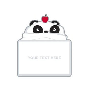 Bear panda vector message speech bubble note paper illustration cartoon 스톡 일러스트