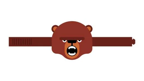 Bear paper mask template. carnival mask holiday. New year masquerade. vector  Stock Illustration