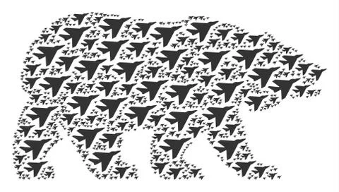 Bear Pattern of Airplane Intercepter Items イラスト素材