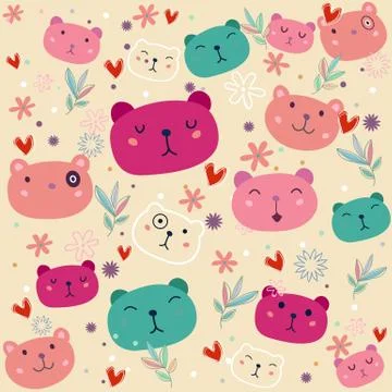 Bear pattern colorfull Stock Illustration