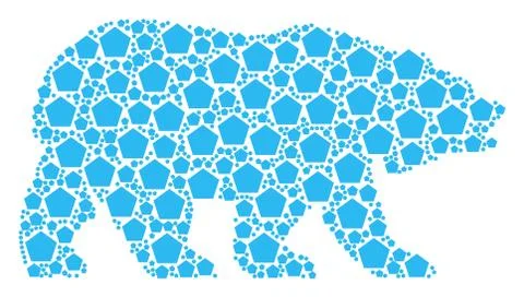 Bear Pattern of Filled Pentagon Icons Illustrazione stock
