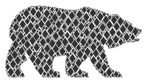 Bear Pattern of Filled Rhombus Icons Stock Illustration
