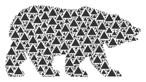 Bear Pattern of Filled Triangle Icons Illustrazione stock