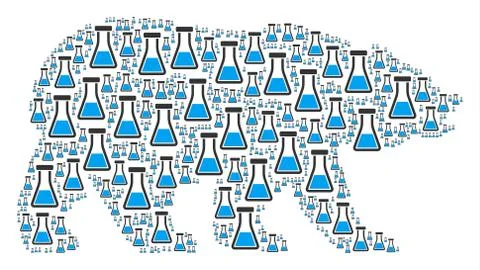 Bear Pattern of Flask Icons Illustrazione stock