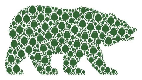 Bear Pattern of Opium Poppy Items Illustrazione stock