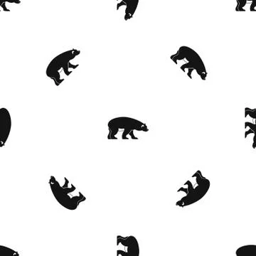 Bear pattern seamless black Stock Illustration