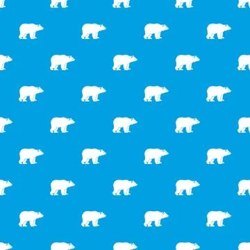 Bear pattern seamless blue Stock Illustration