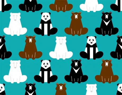 Bear pattern seamless. Panda background. Grizzly ornament. Baribal texture. V Stockillustratie